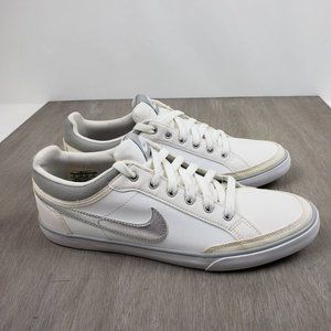 Nike White Metallic Silver Leather Capri III Shoes